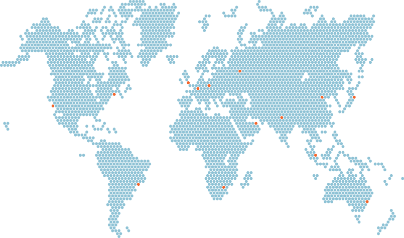 Map showing the global presence of Reo Training learners