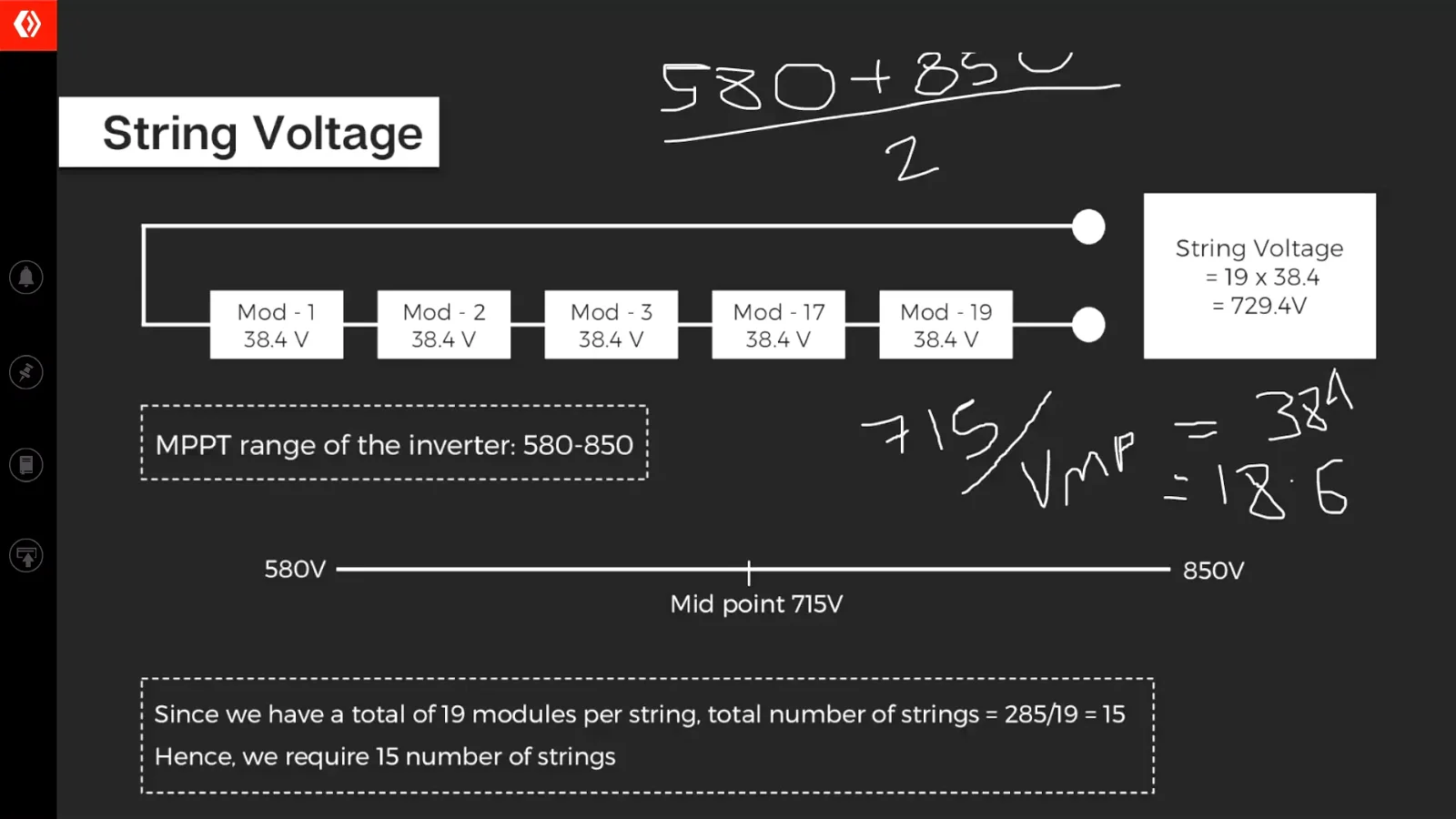 Detailed DC-side design in Course case study