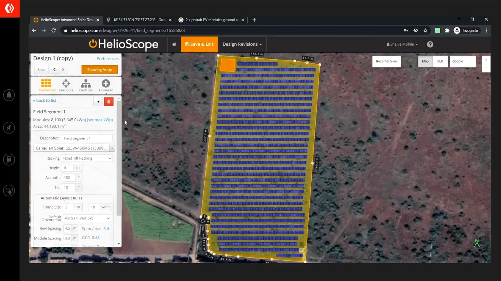 Designing ground-mount PV systems in Pune, India