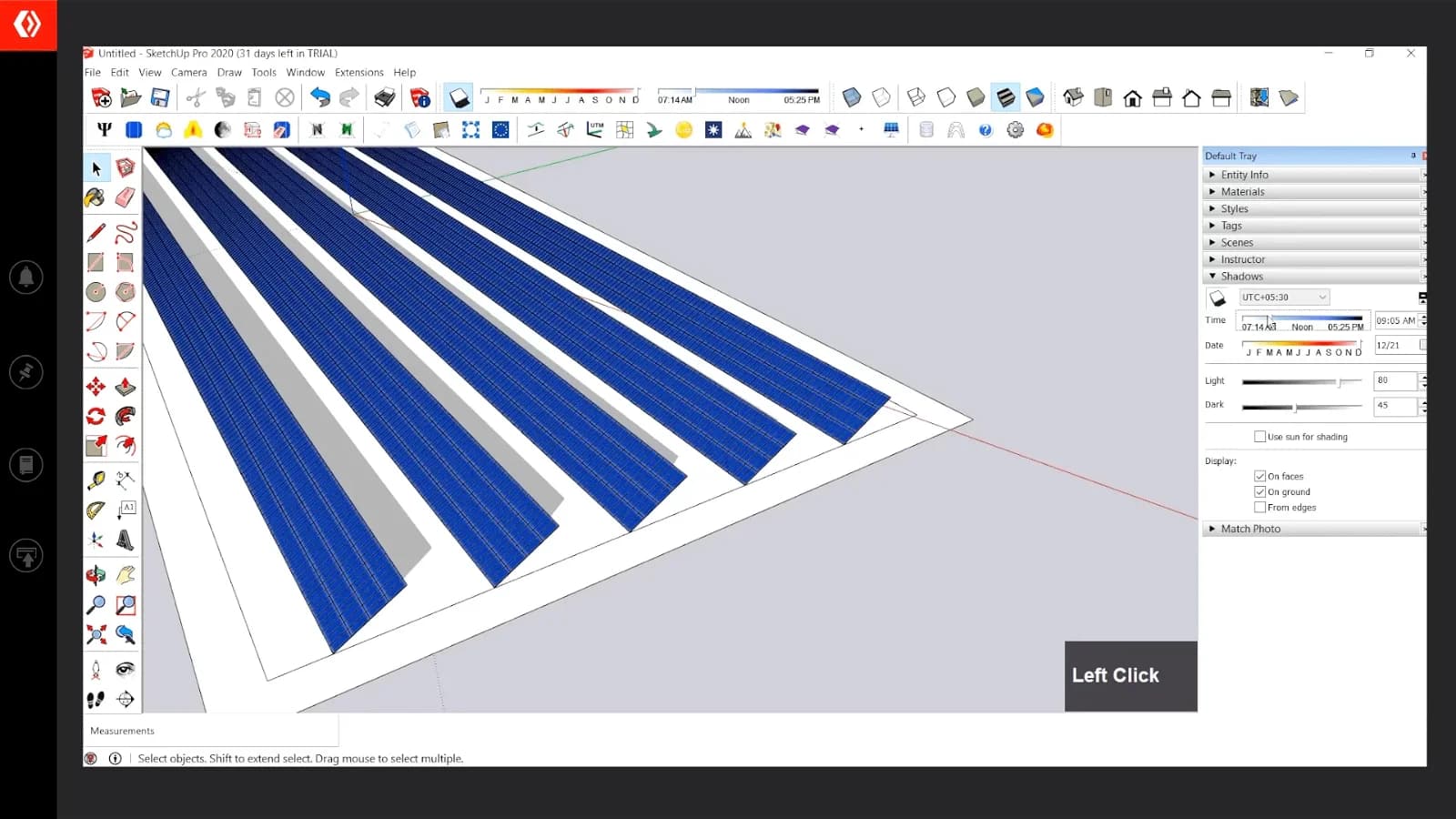 Ground-mount solar system 3D modelling in Delhi, India